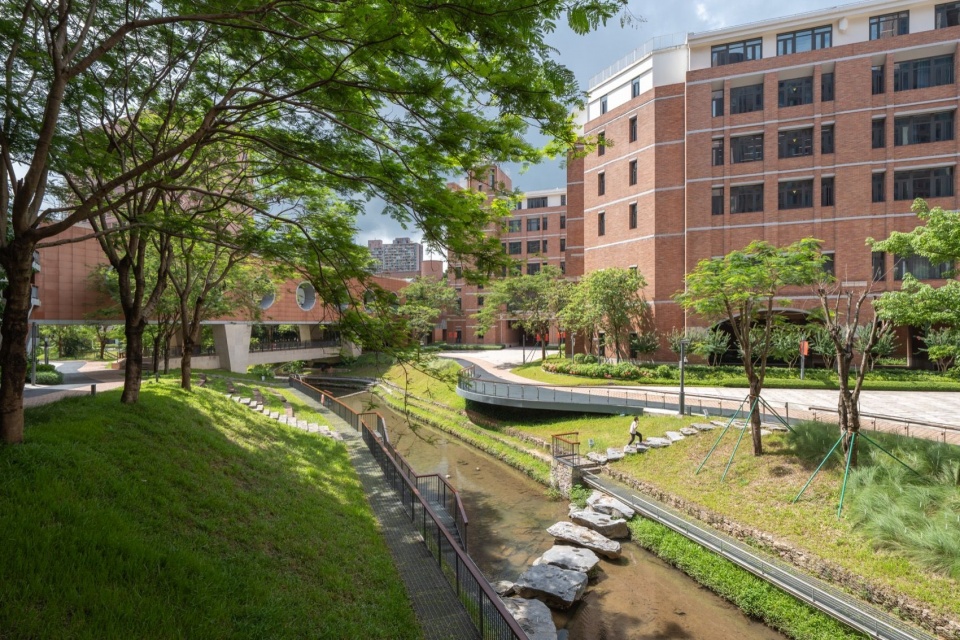 观景平台与休憩节点隔岸相望,Viewing Platform and Resting Area Facing Each Other Across the Watercourse