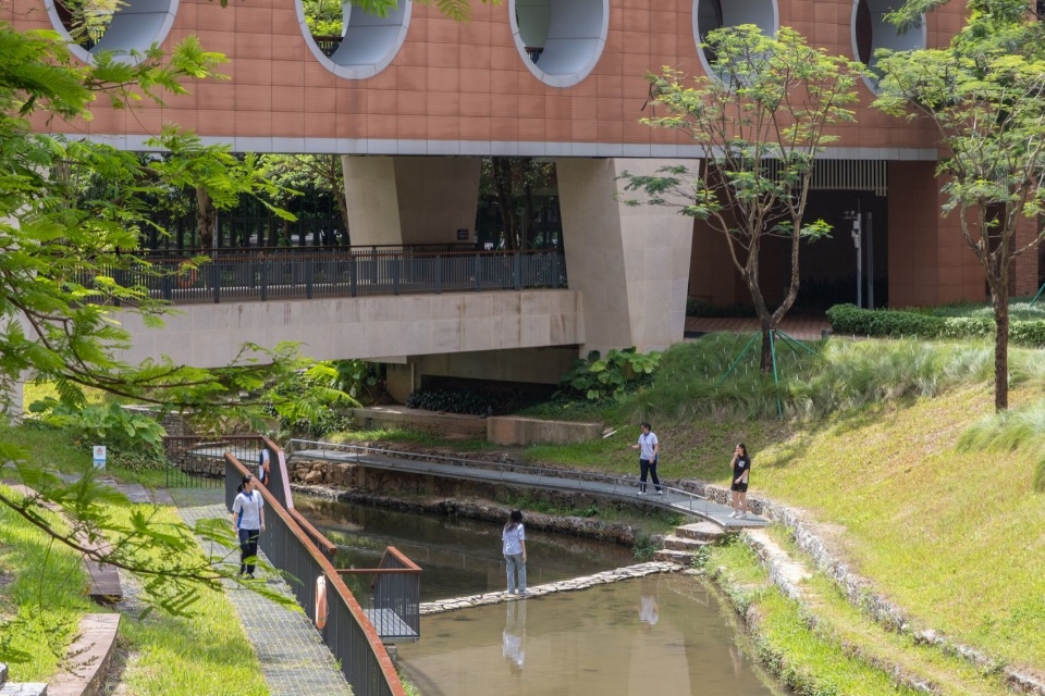 汀步结合高差跌水,Stepping Stones Integrated with Cascading Water Levels