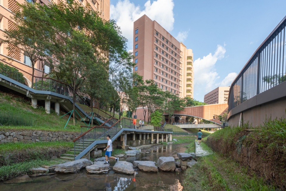 河道成为校园日常生活场景,The Watercourse as Part of Everyday Campus Life
