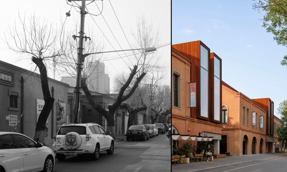 A区三马路沿街立面改造前后对比 / Street facade on Sanma Road in Zone A, before and after renovation