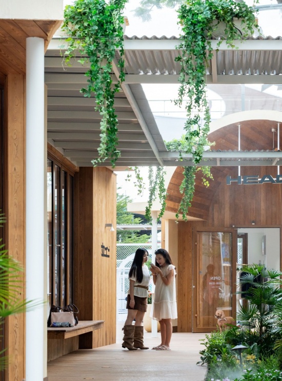 廊架下的行走,Walking beneath the pergola