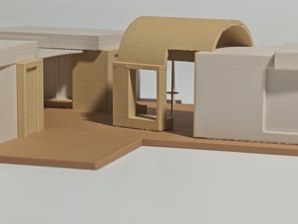 弧形入口模型,Model of the curved entrance