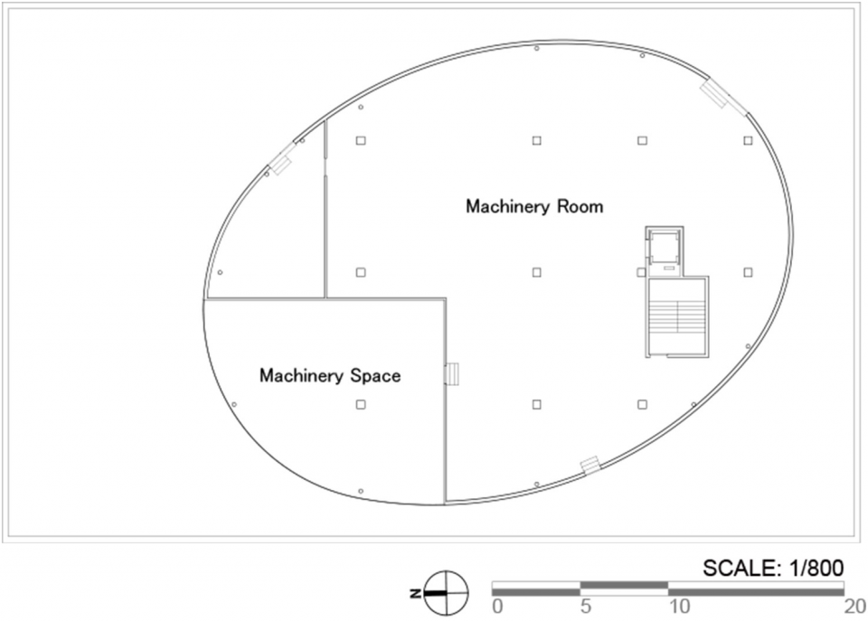屋顶机房层平面图 / roof machinery level plan