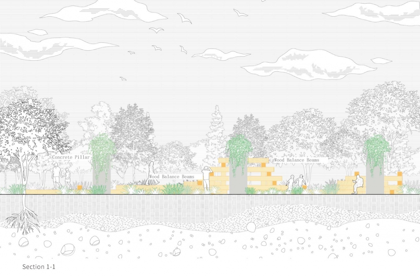 场地剖面图 / Site section