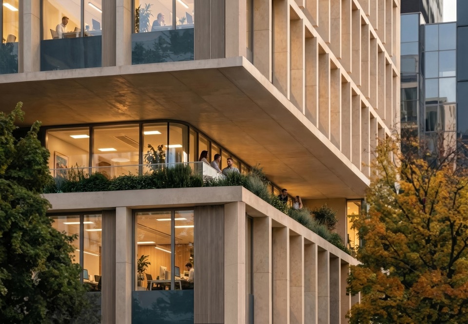 立面细部效果图 / Façade detail, visualization