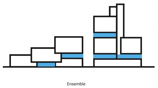 新旧建筑群的体量关系 / Ensemble diagram