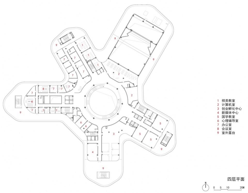 四层平面 / Fourth-floor plan