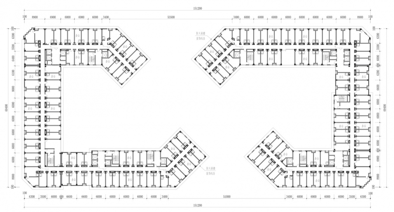 标准层平面图 / Typical floor plan