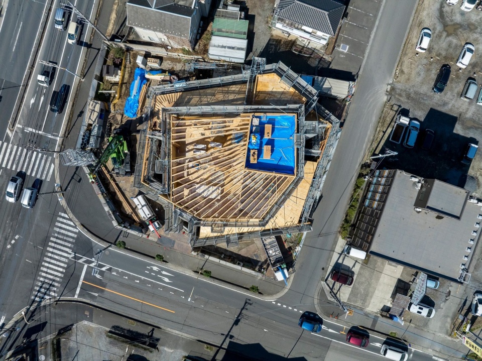 施工阶段俯视 / Top view during construction